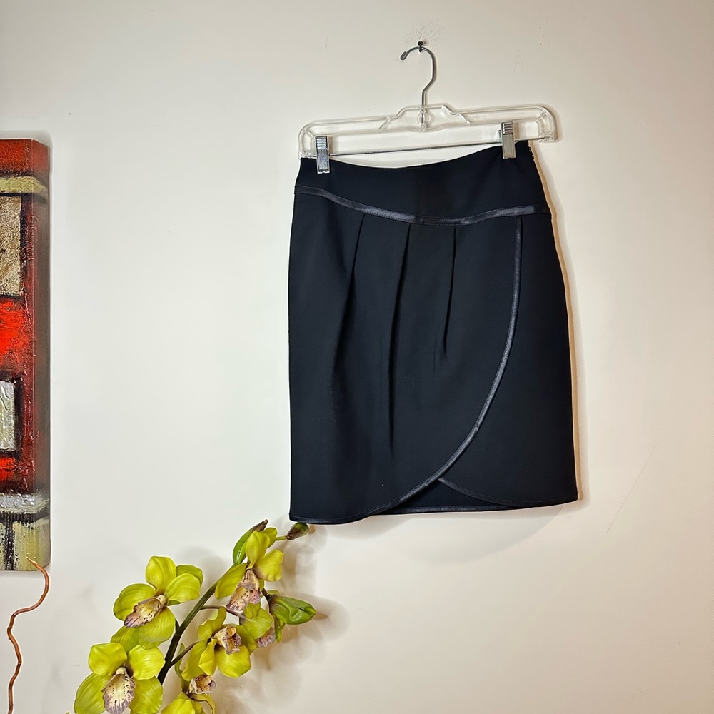 Esprit Black Wrap Mini Skirt Asymmetrical Pleated